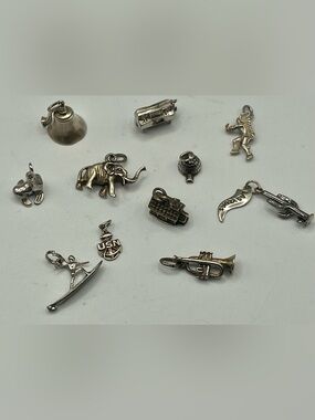 Vintage Sterling Silver Charm Bracelet Charms 25g